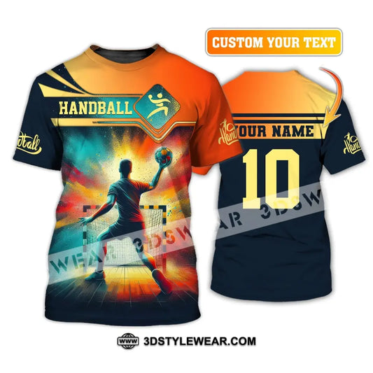 Man Shirt Custom Name Handball T-Shirt Hoodie For Players