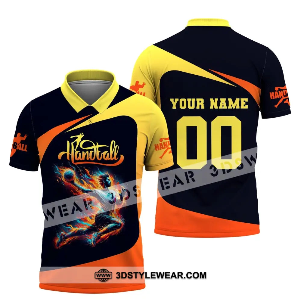 Man Shirt Custom Name Handball T-Shirt Hoodie For Players Polo / S