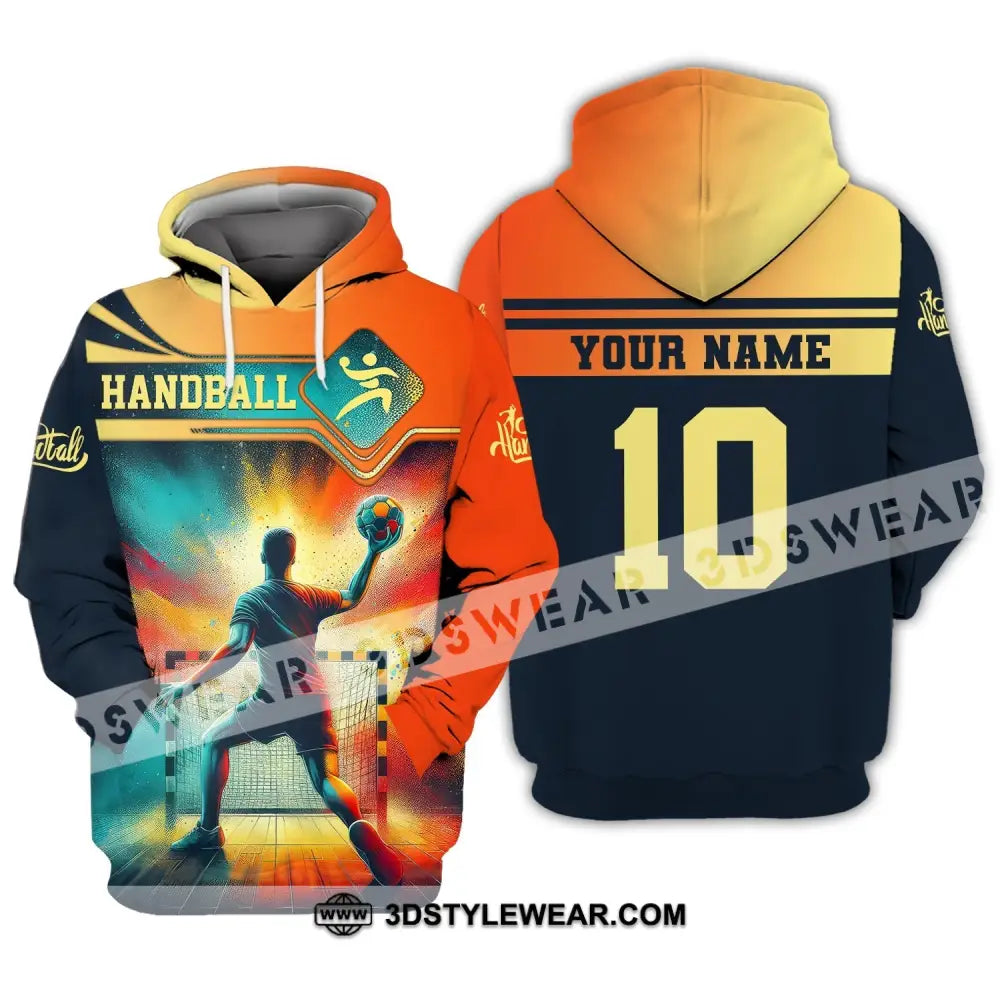 Man Shirt Custom Name Handball T-Shirt Hoodie For Players / S