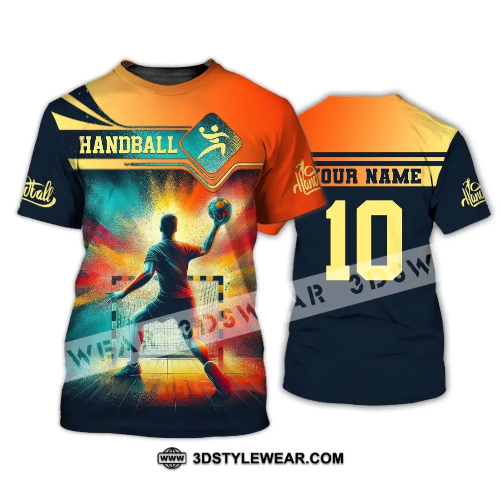 Man Shirt Custom Name Handball T-Shirt Hoodie For Players / S