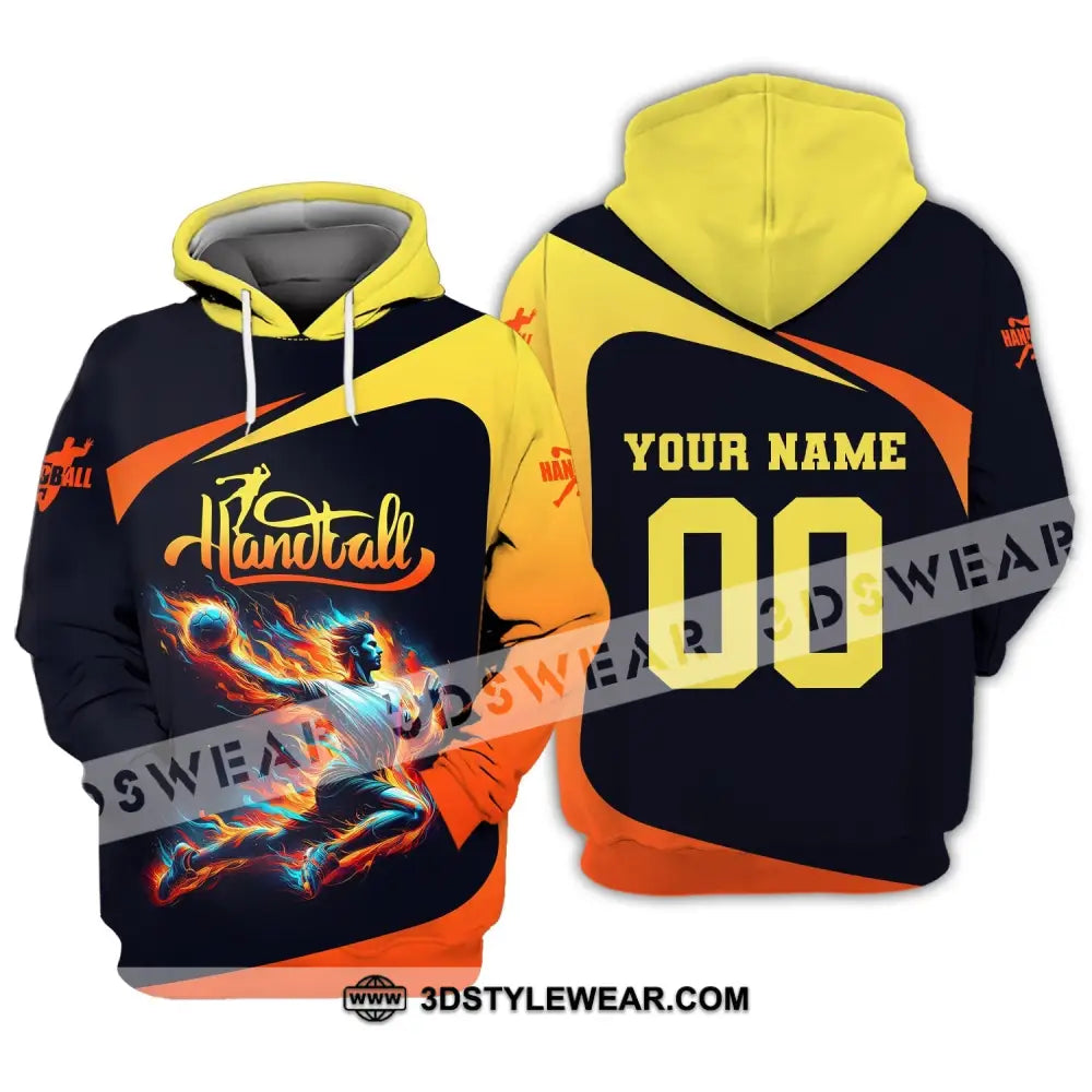 Man Shirt Custom Name Handball T-Shirt Hoodie For Players / S