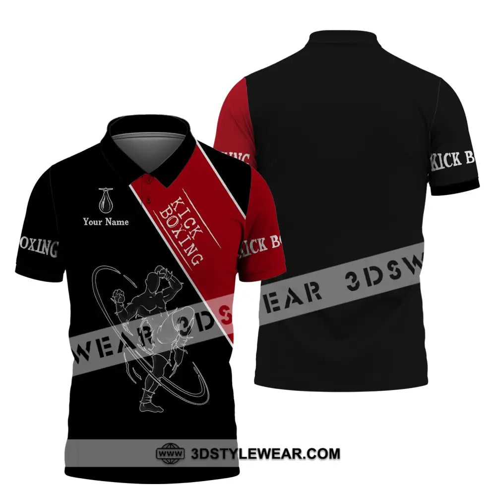 Man Shirt - Custom Name Kick Boxing Polo / S T-Shirt