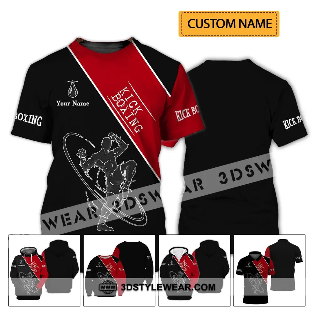 Man Shirt - Custom Name Kick Boxing T-Shirt