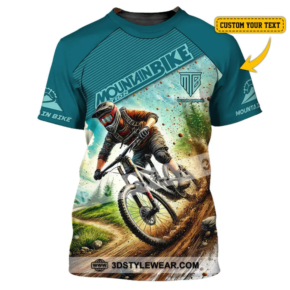 Man Shirt Custom Name Mountain Bike Lover Hoodie Polo Long Sleeve T-Shirt