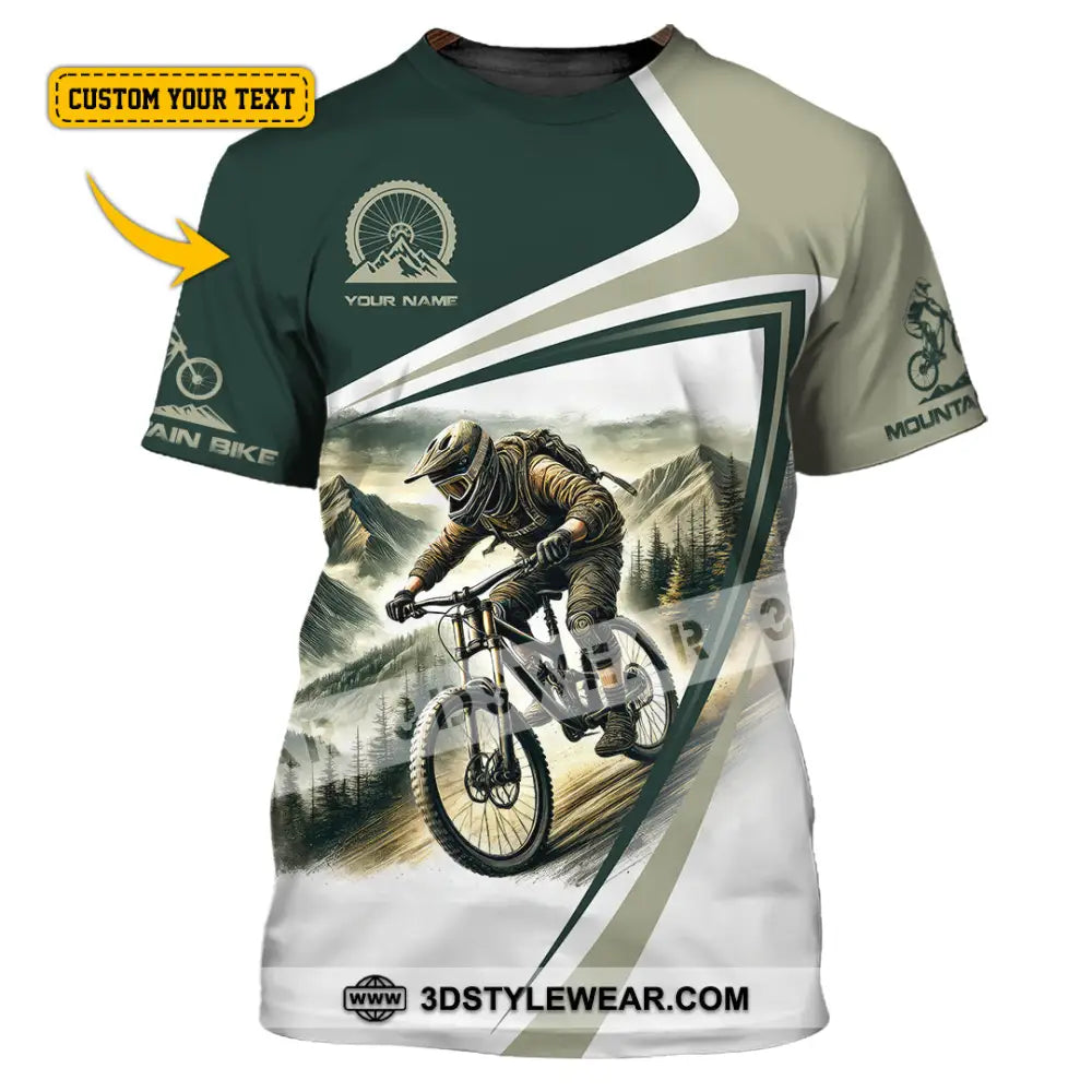 Man Shirt Custom Name Mountain Bike Lover Hoodie Polo Long Sleeve T-Shirt