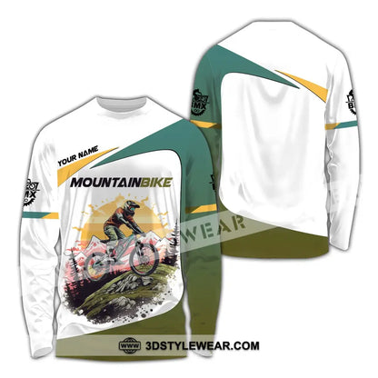 Man Shirt Custom Name Mountain Bike Lover T-Shirt Long Sleeve / S T-Shirt