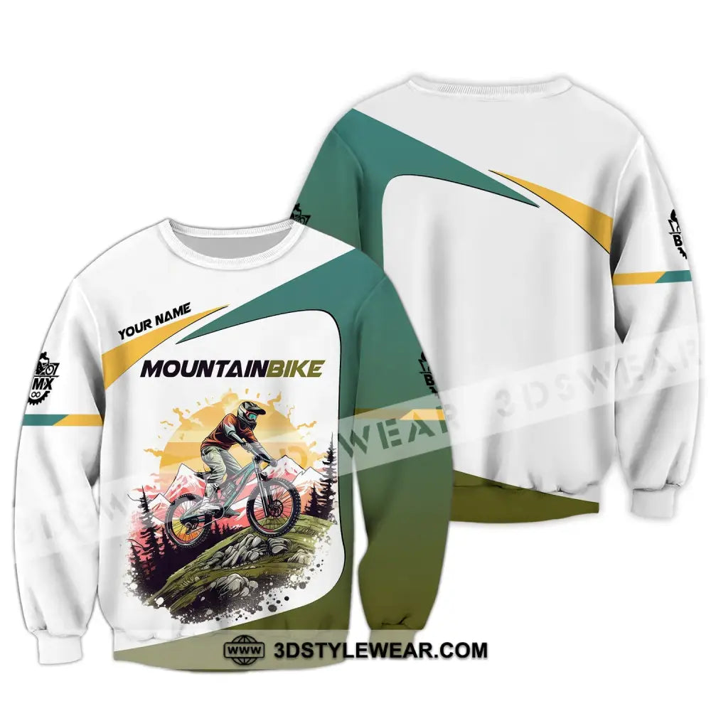 Man Shirt Custom Name Mountain Bike Lover T-Shirt Long Sleeve / S T-Shirt