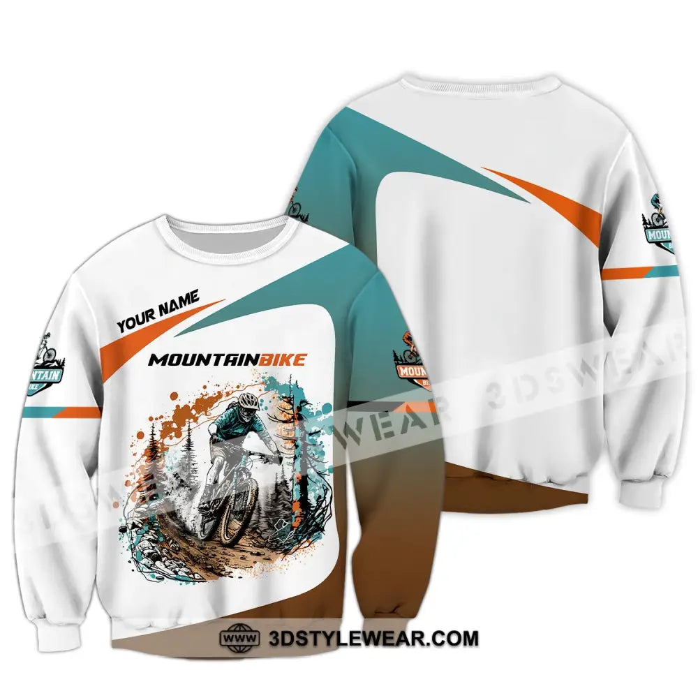 Man Shirt Custom Name Mountain Bike Lover T-Shirt Long Sleeve / S T-Shirt