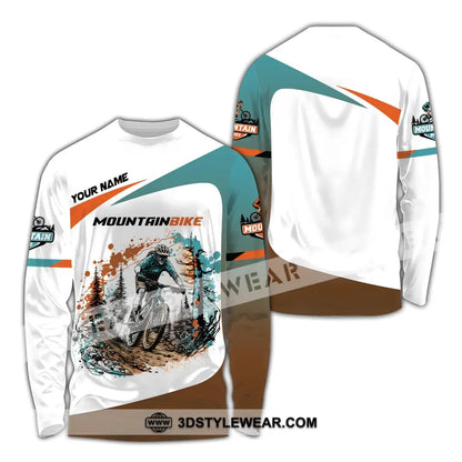 Man Shirt Custom Name Mountain Bike Lover T-Shirt Long Sleeve / S T-Shirt