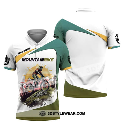 Man Shirt Custom Name Mountain Bike Lover T-Shirt Polo / S T-Shirt