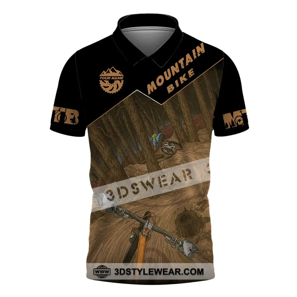 Man Shirt Custom Name Mountain Bike Polo Long Sleeve Gift / S T-Shirt