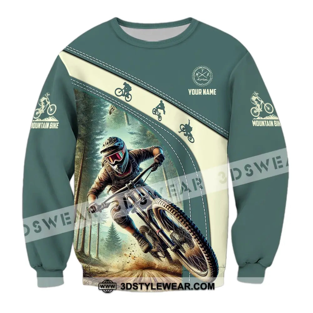 Man Shirt Custom Name Mountain Bike Polo Long Sleeve Gift / S T-Shirt