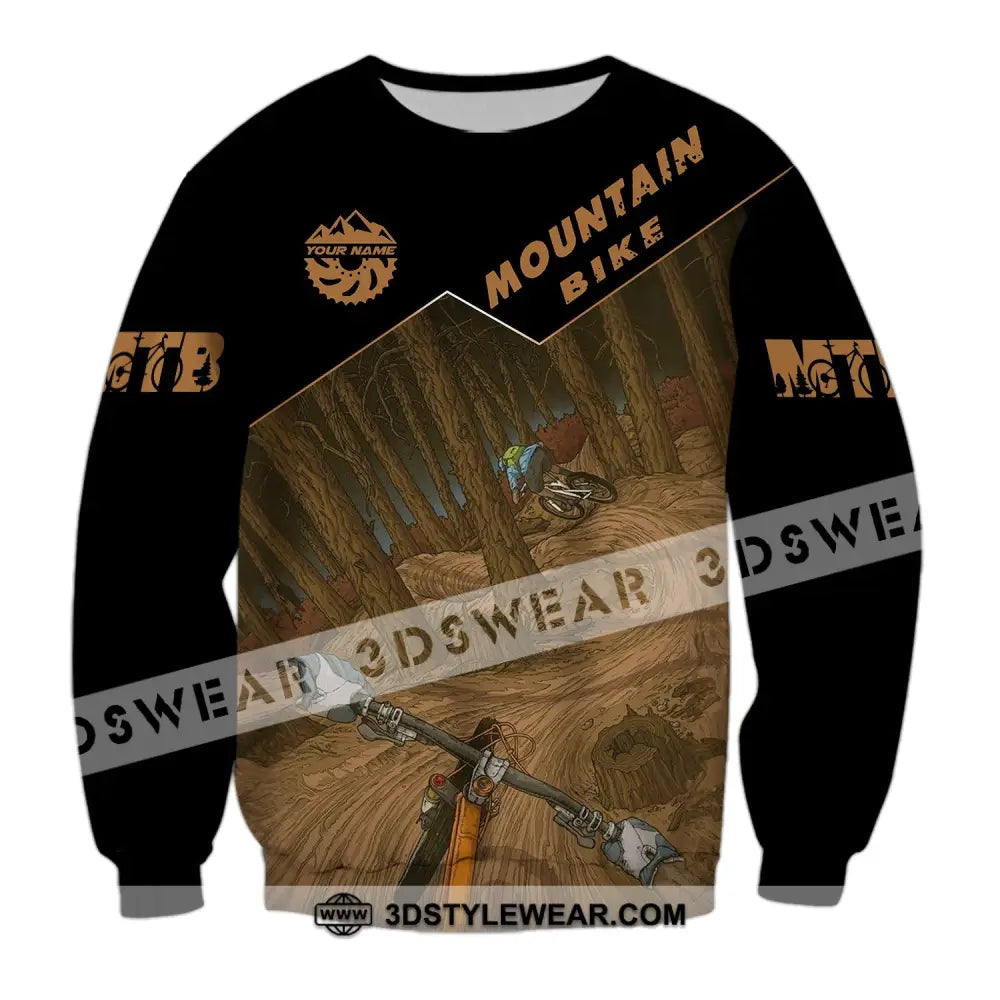 Man Shirt Custom Name Mountain Bike Polo Long Sleeve Gift / S T-Shirt