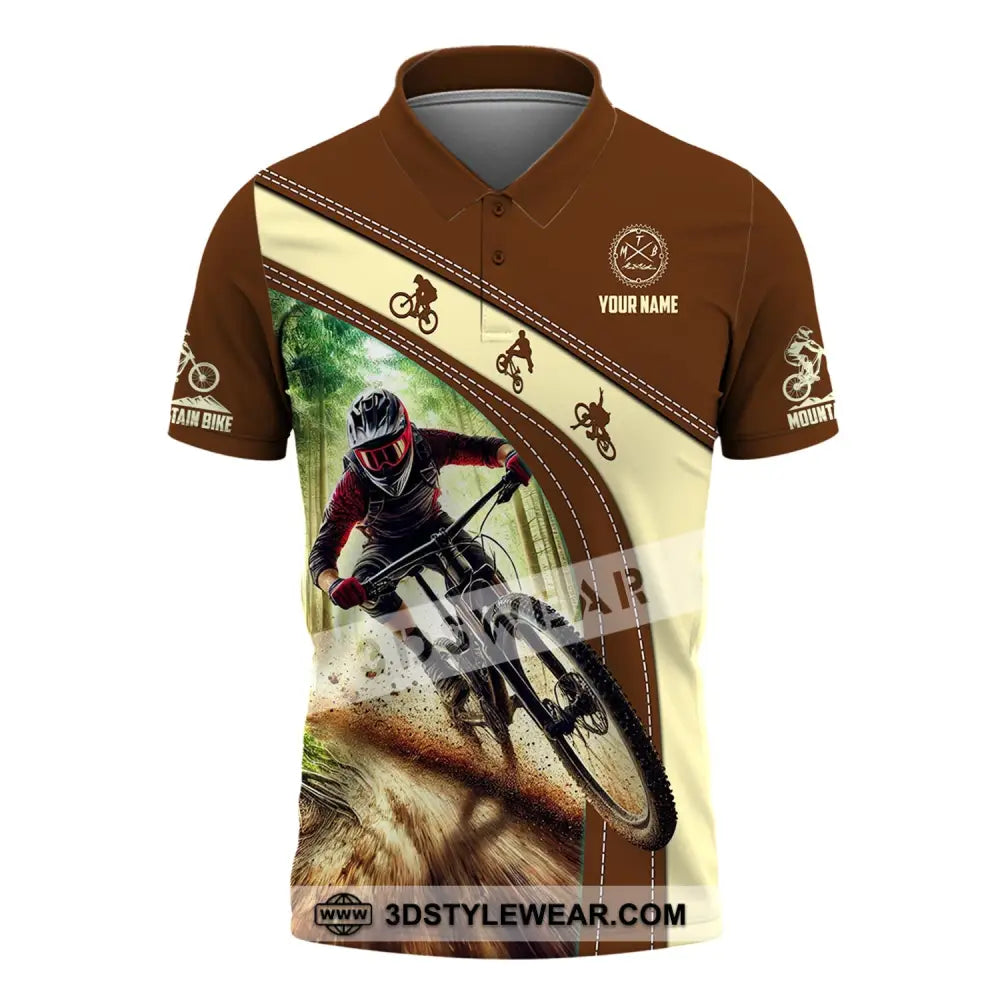 Man Shirt Custom Name Mountain Bike Polo Long Sleeve Gift / S T-Shirt