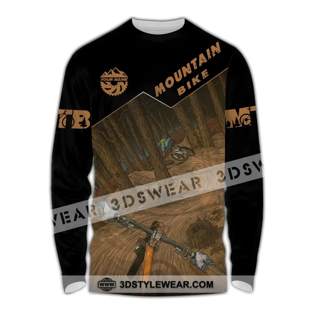 Man Shirt Custom Name Mountain Bike Polo Long Sleeve Gift / S T-Shirt