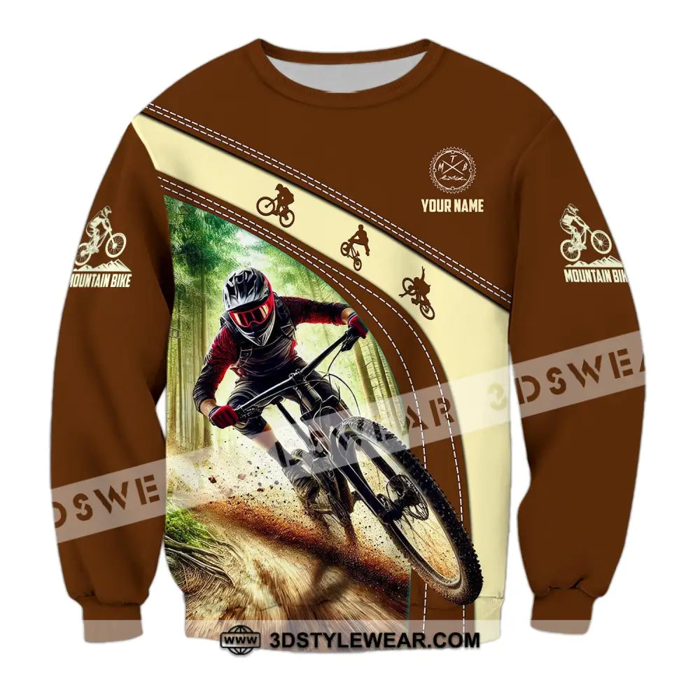 Man Shirt Custom Name Mountain Bike Polo Long Sleeve Gift / S T-Shirt