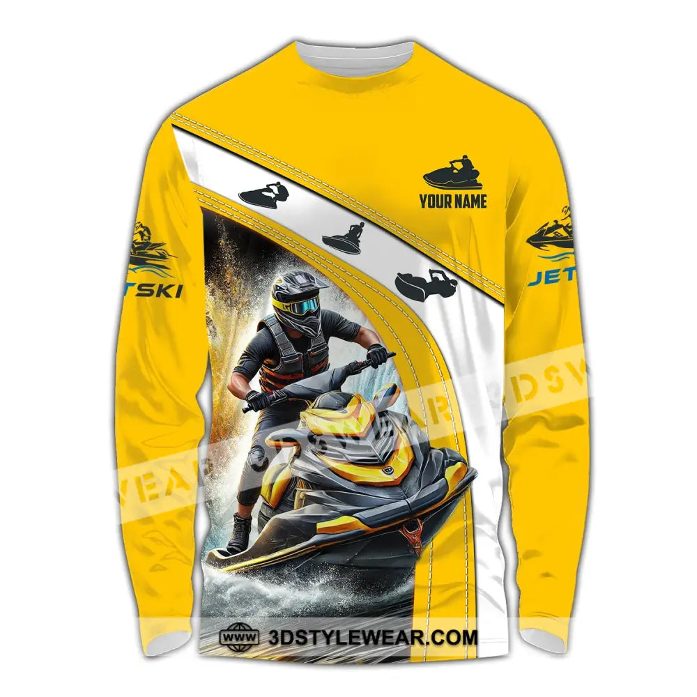 Man Shirt Custom Name Mountain Bike Polo Long Sleeve Gift T-Shirt