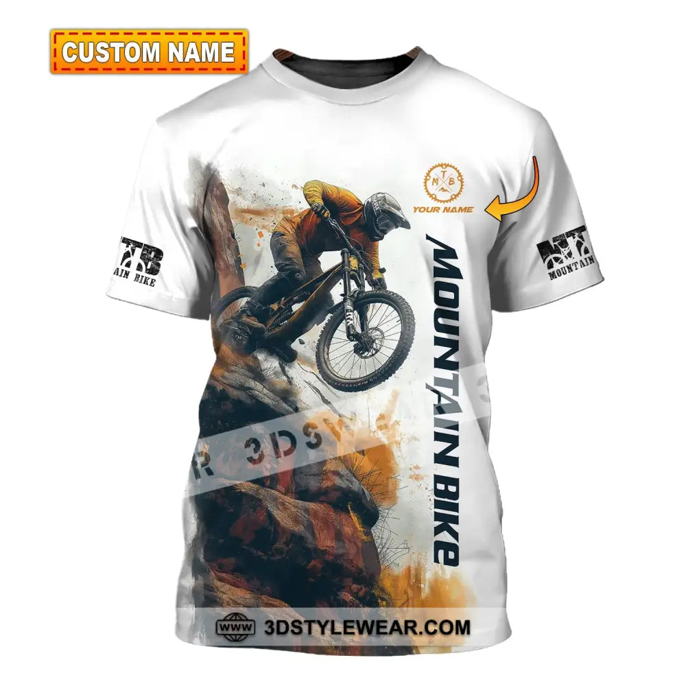 Man Shirt Custom Name Mountain Bike Polo Long Sleeve Gift T-Shirt