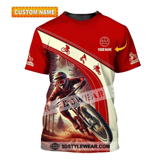 Man Shirt Custom Name Mountain Bike Polo Long Sleeve Gift T-Shirt