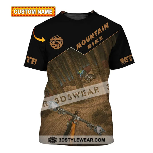 Man Shirt Custom Name Mountain Bike Polo Long Sleeve Gift T-Shirt