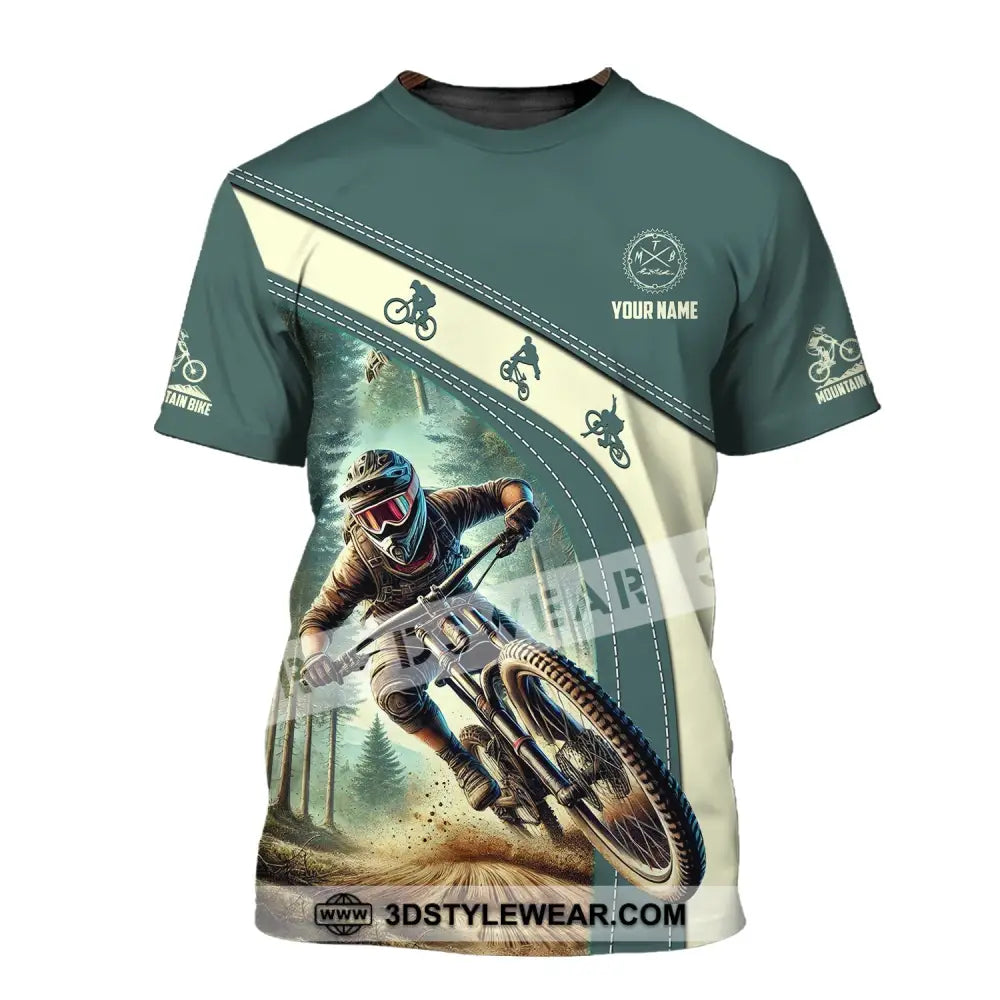 Man Shirt Custom Name Mountain Bike Polo Long Sleeve Gift T-Shirt / S T-Shirt