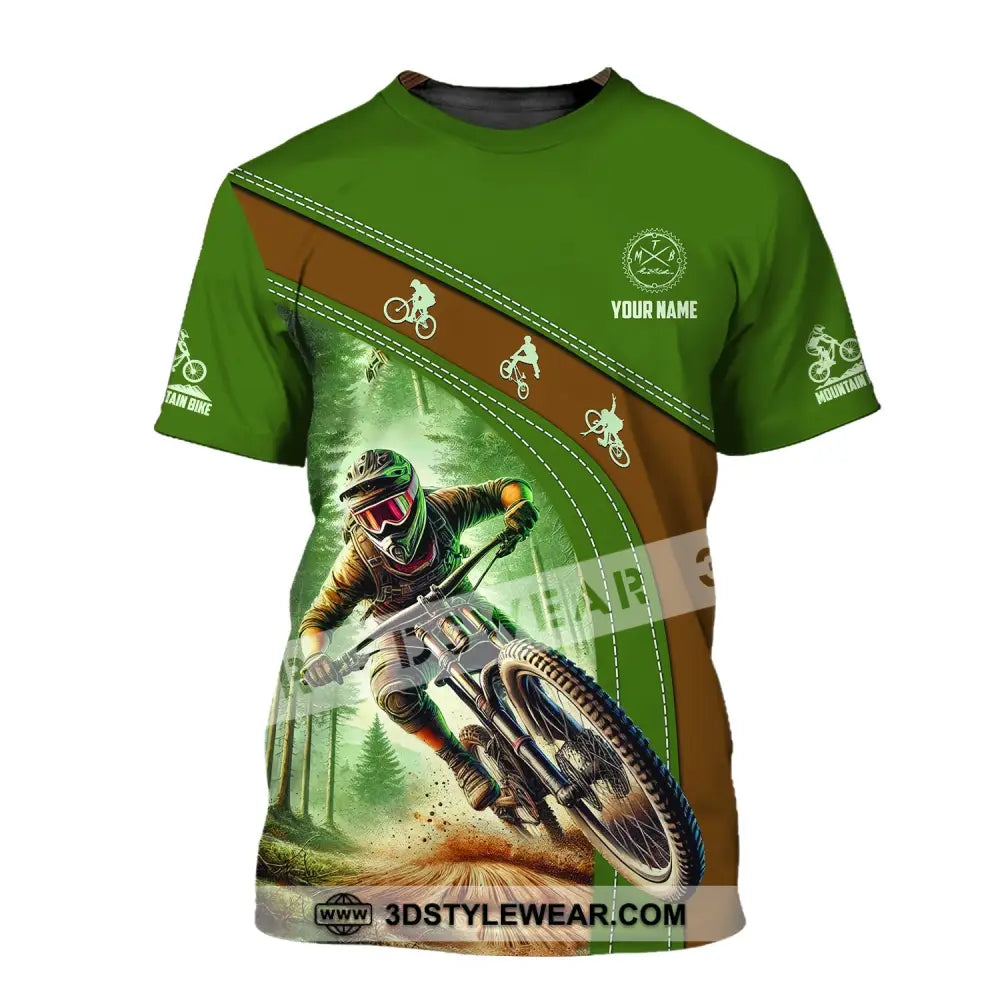 Man Shirt Custom Name Mountain Bike Polo Long Sleeve Gift T-Shirt / S T-Shirt