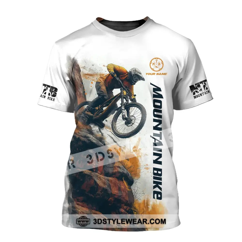 Man Shirt Custom Name Mountain Bike Polo Long Sleeve Gift T-Shirt / S T-Shirt