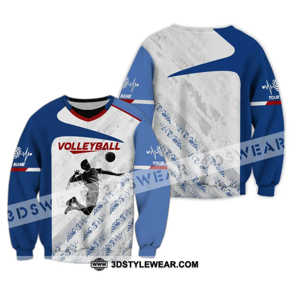 Man Shirt Custom Name Volleyball Gift For Players T-Shirt Club Long Sleeve / S