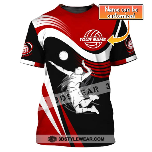 Man Shirt Custom Name Volleyball T-Shirt For Club Gift Players