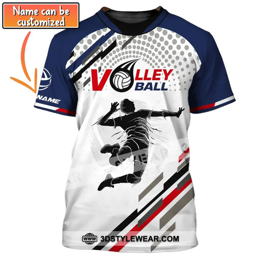 Man Shirt Custom Name Volleyball T-Shirt Gift For Player T-Shirt