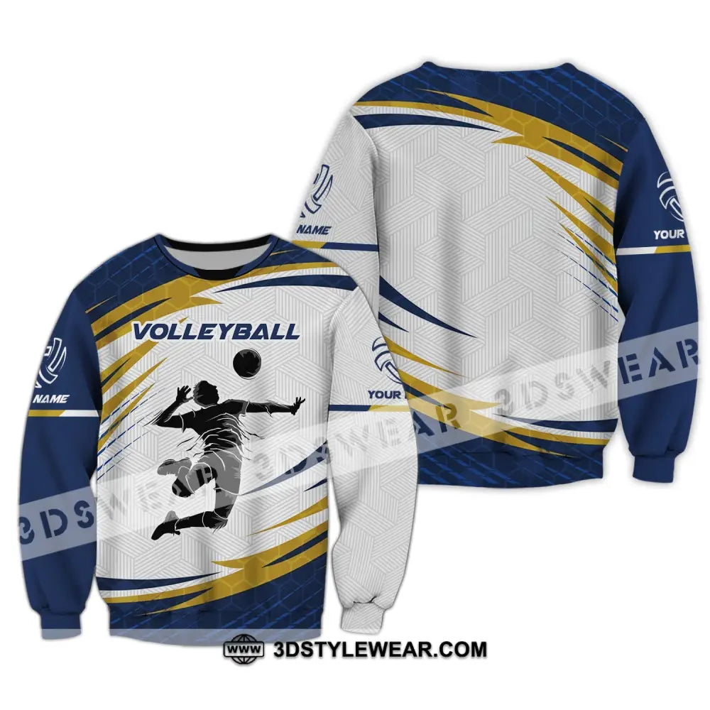 Man Shirt Custom Name Volleyball T-Shirt Gift For Player Long Sleeve / S T-Shirt