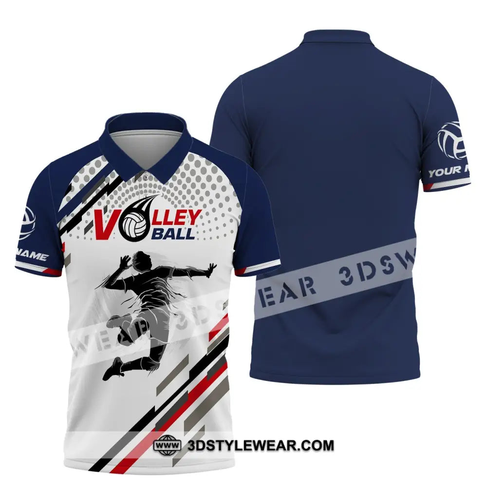 Man Shirt Custom Name Volleyball T-Shirt Gift For Player Polo / S T-Shirt