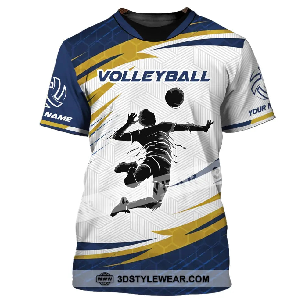 Man Shirt Custom Name Volleyball T-Shirt Gift For Player T-Shirt / S