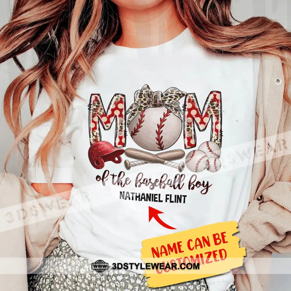 Mom Of The Baseball Boy Personalized T-Shirt Gift For Lovers Apparel