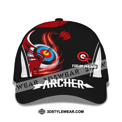 Unisex Cap Custom Archery Sport Red Wave