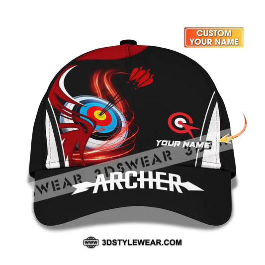 Unisex Cap Custom Archery Sport Red Wave