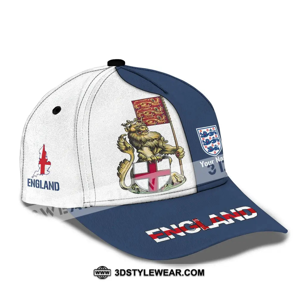 Unisex Cap Custom England Football Name Three Lion