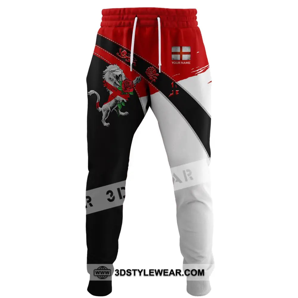 Unisex Pants - Custom Football Name England Rose Lion