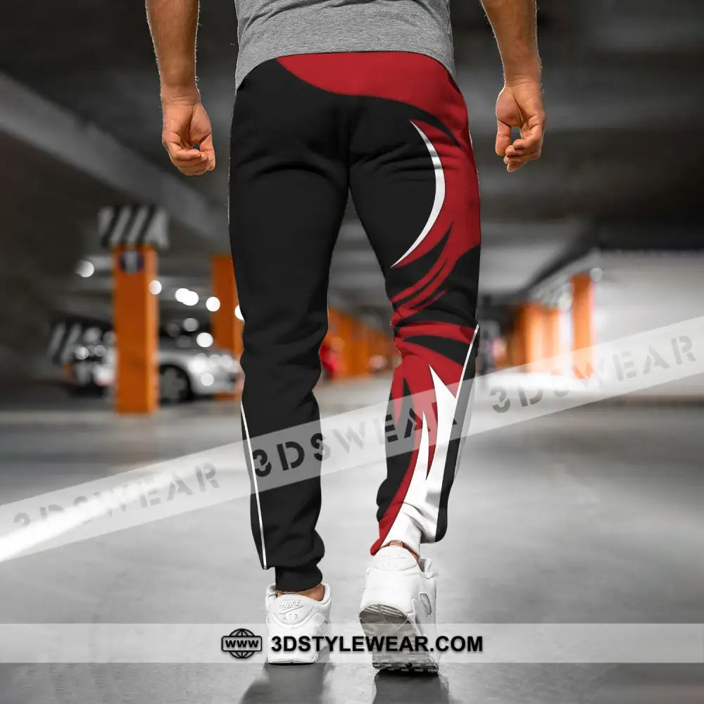 Unisex Pants - Custom Name Archery Sport Red Wave