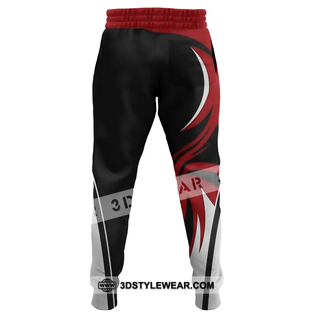 Unisex Pants - Custom Name Archery Sport Red Wave