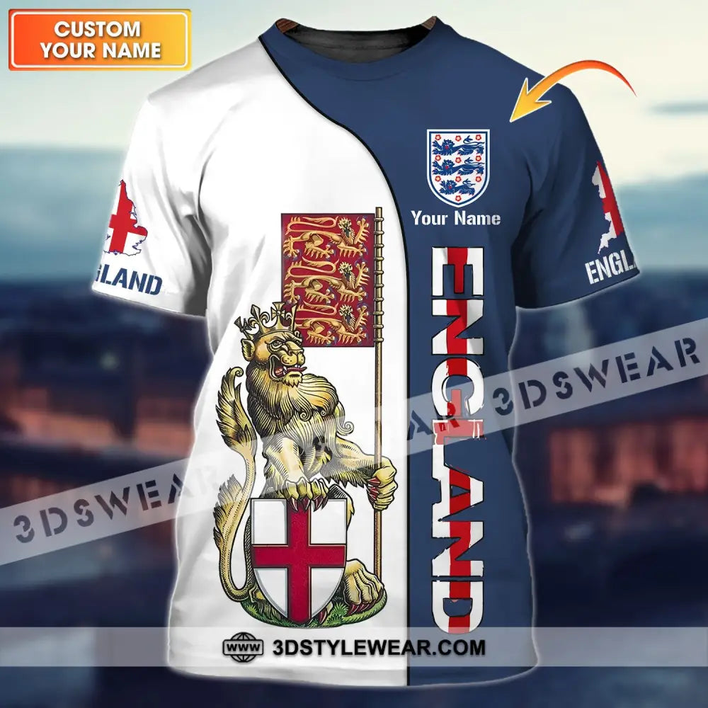 Unisex Shirt - Custom England Football Name T-Shirt Three Lion T-Shirt