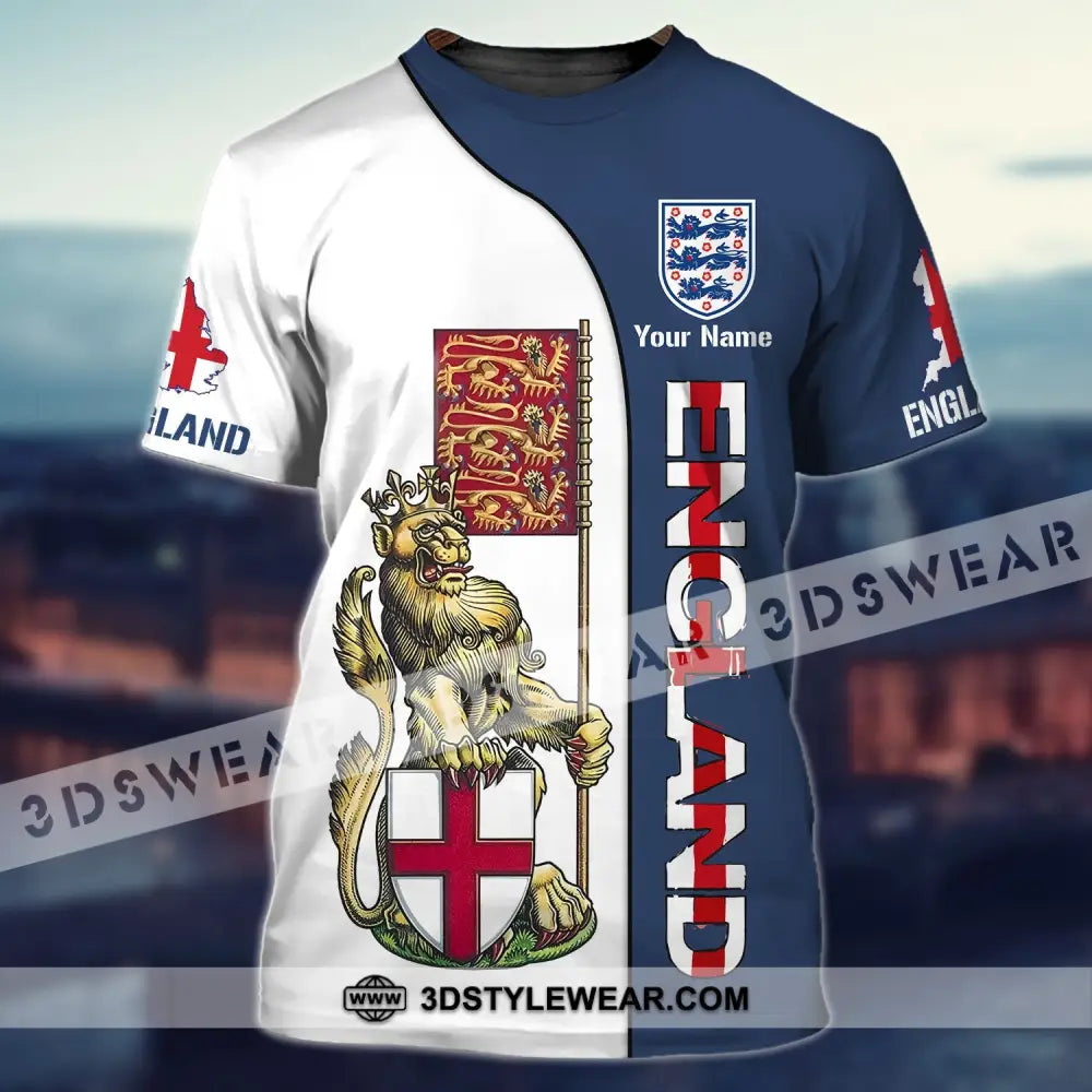 Unisex Shirt - Custom England Football Name T-Shirt Three Lion / S T-Shirt