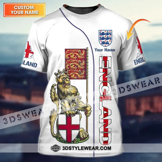 Unisex Shirt - Custom Football Name T-Shirt England The Three Lions T-Shirt