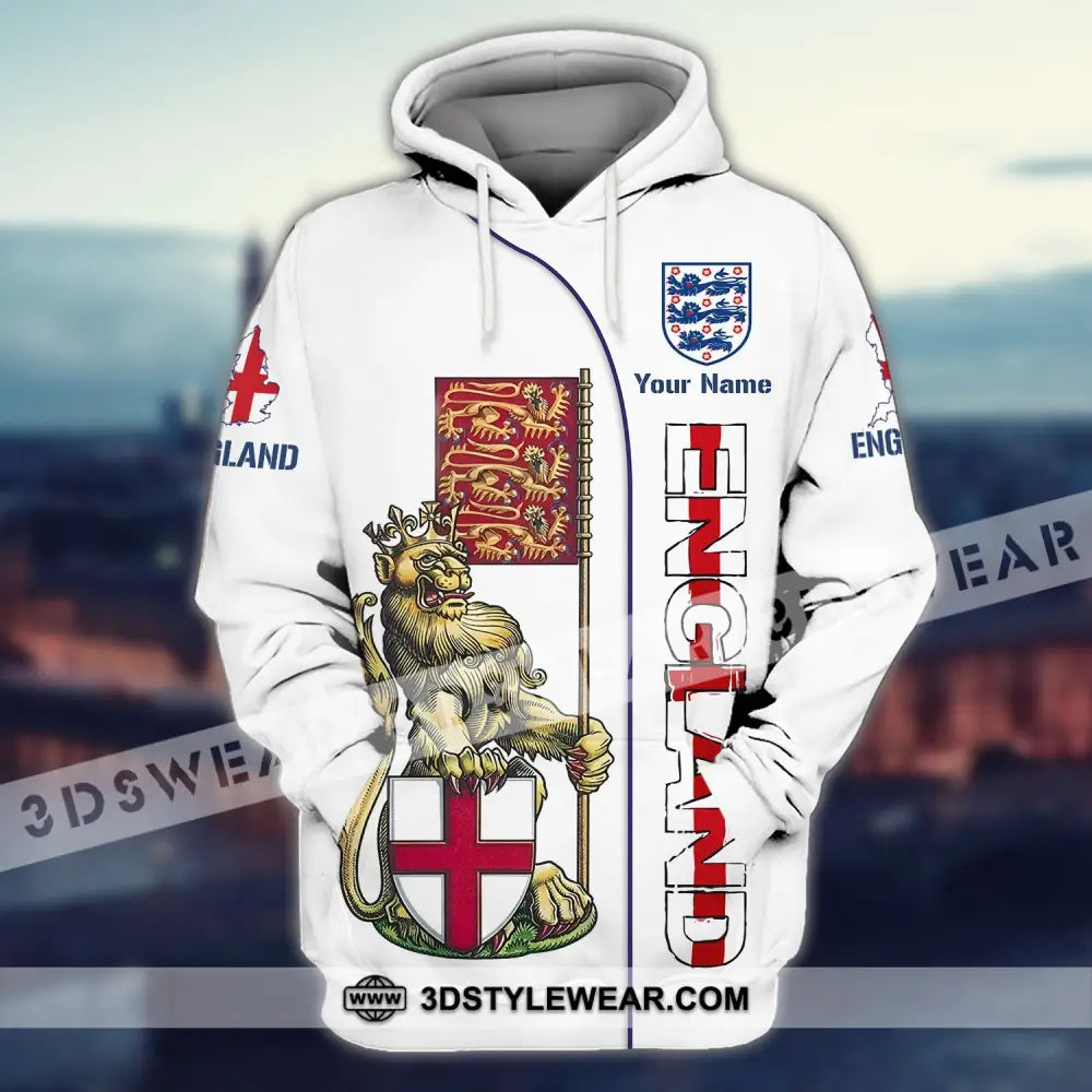 Unisex Shirt - Custom Football Name T-Shirt England The Three Lions Hoodie / S T-Shirt