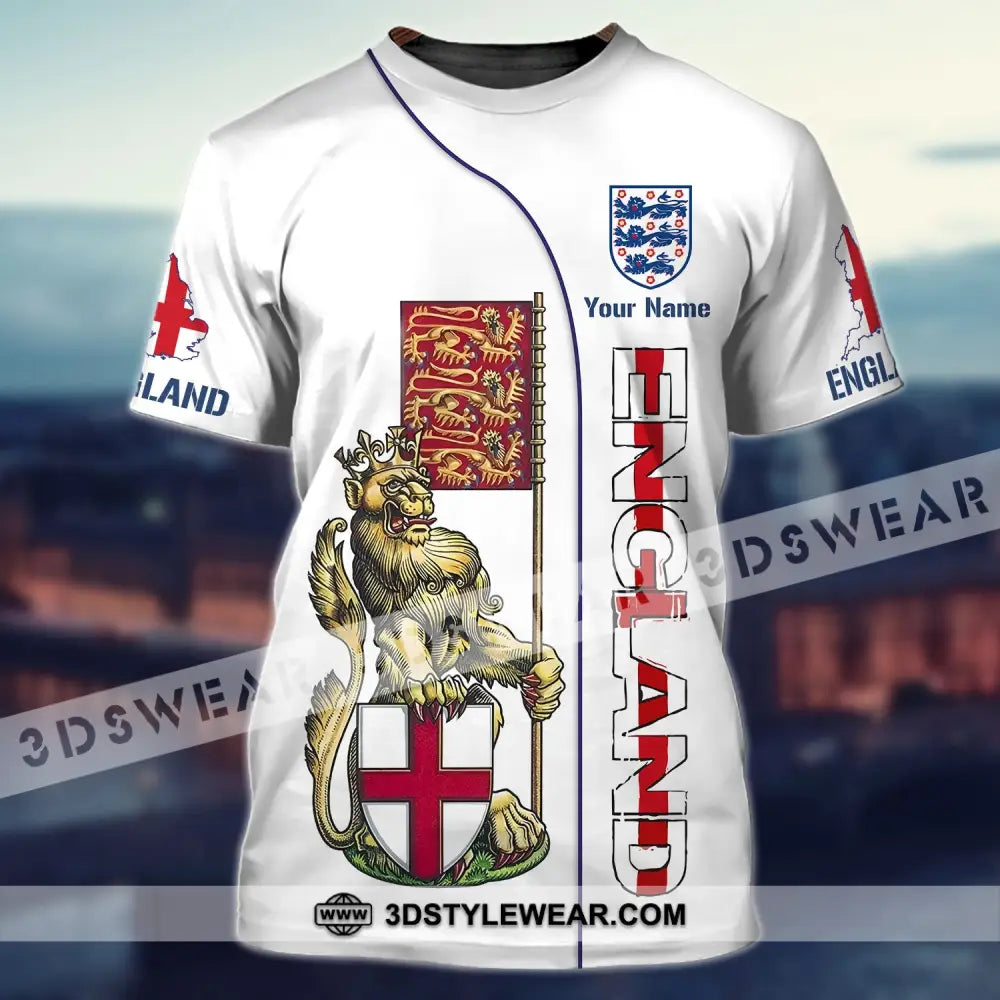 Unisex Shirt - Custom Football Name T-Shirt England The Three Lions / S T-Shirt