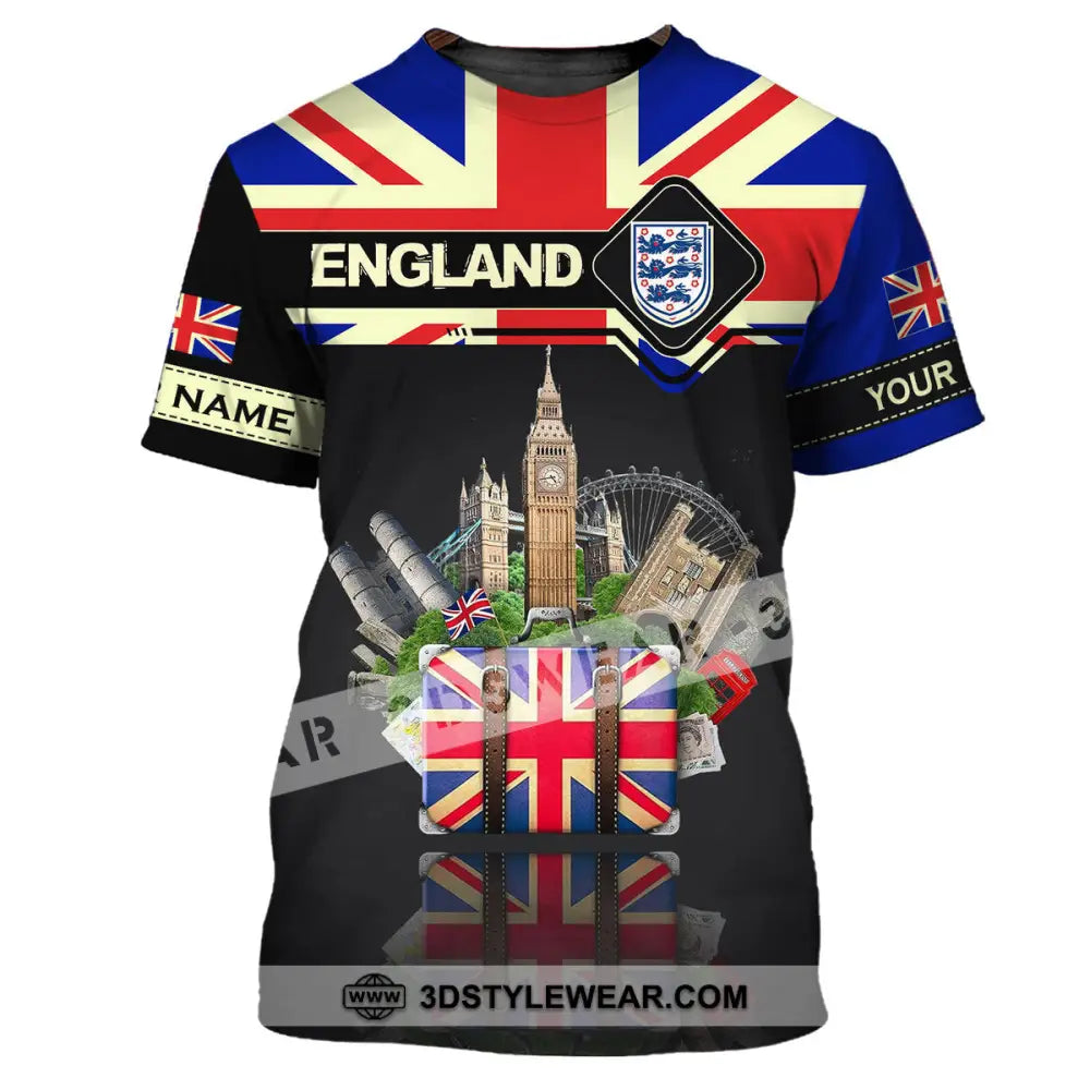 Unisex Shirt - Custom Football Name T-Shirt England Tourist Destinations T-Shirt