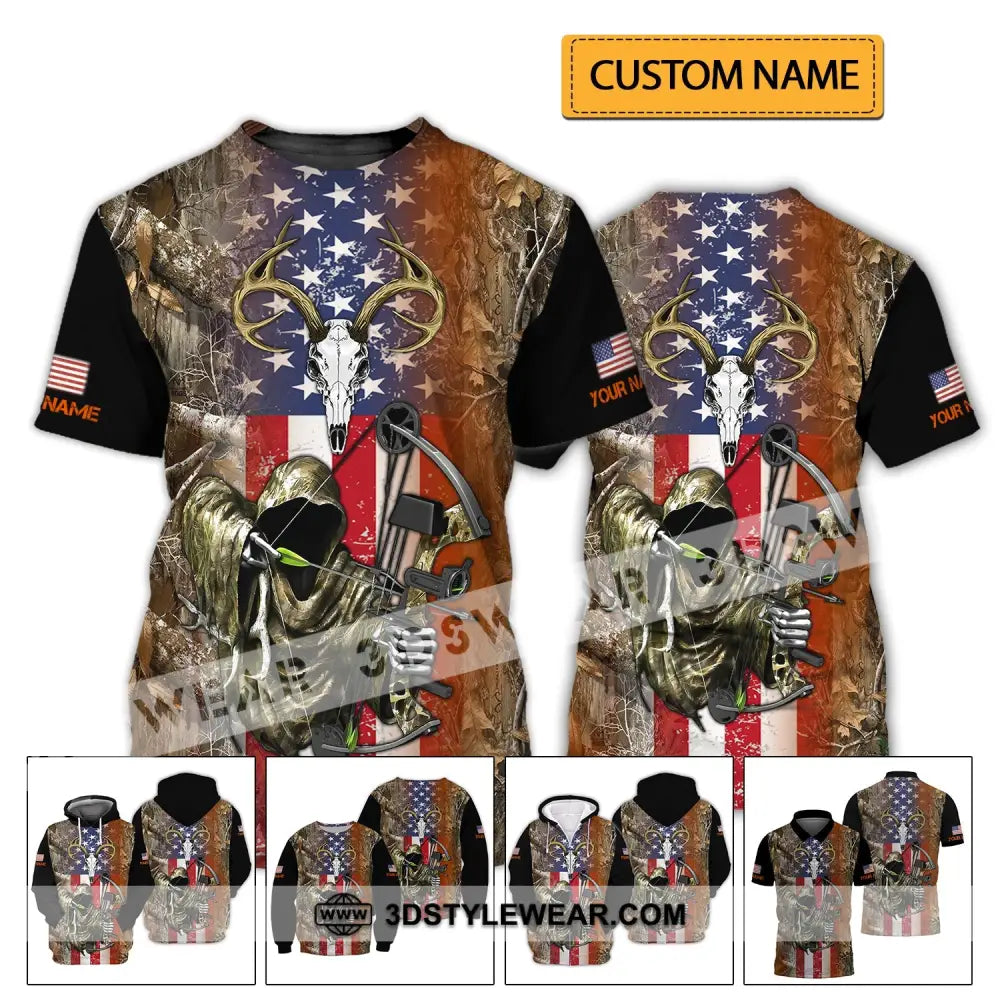 Unisex Shirt - Custom Name 3D Shirt - America Hunter T-shirt