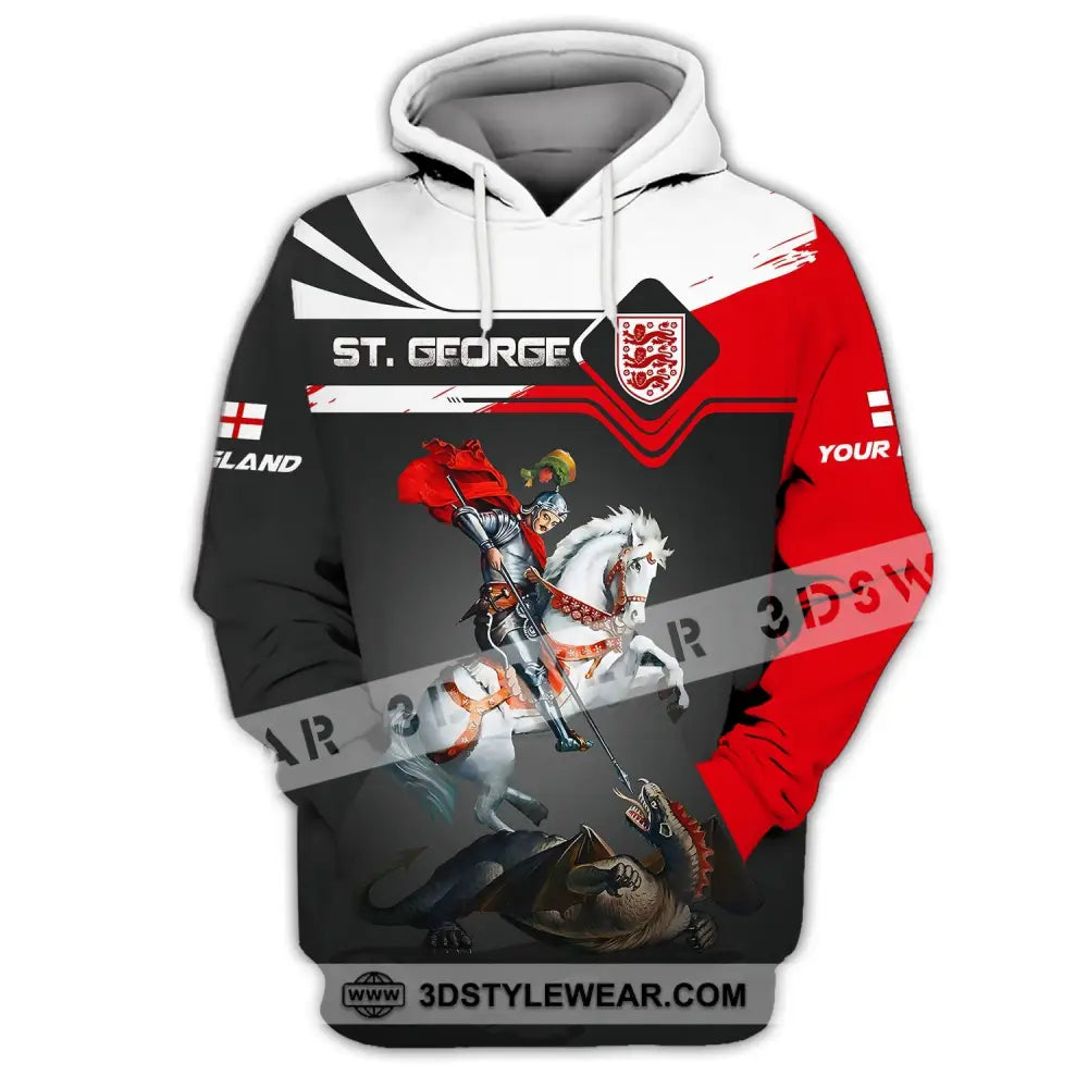 Unisex Shirt - Custom Name 3D England St. George Hoodie / S T-Shirt