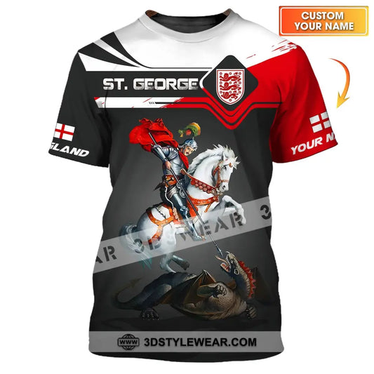 Unisex Shirt - Custom Name 3D England St. George T-Shirt