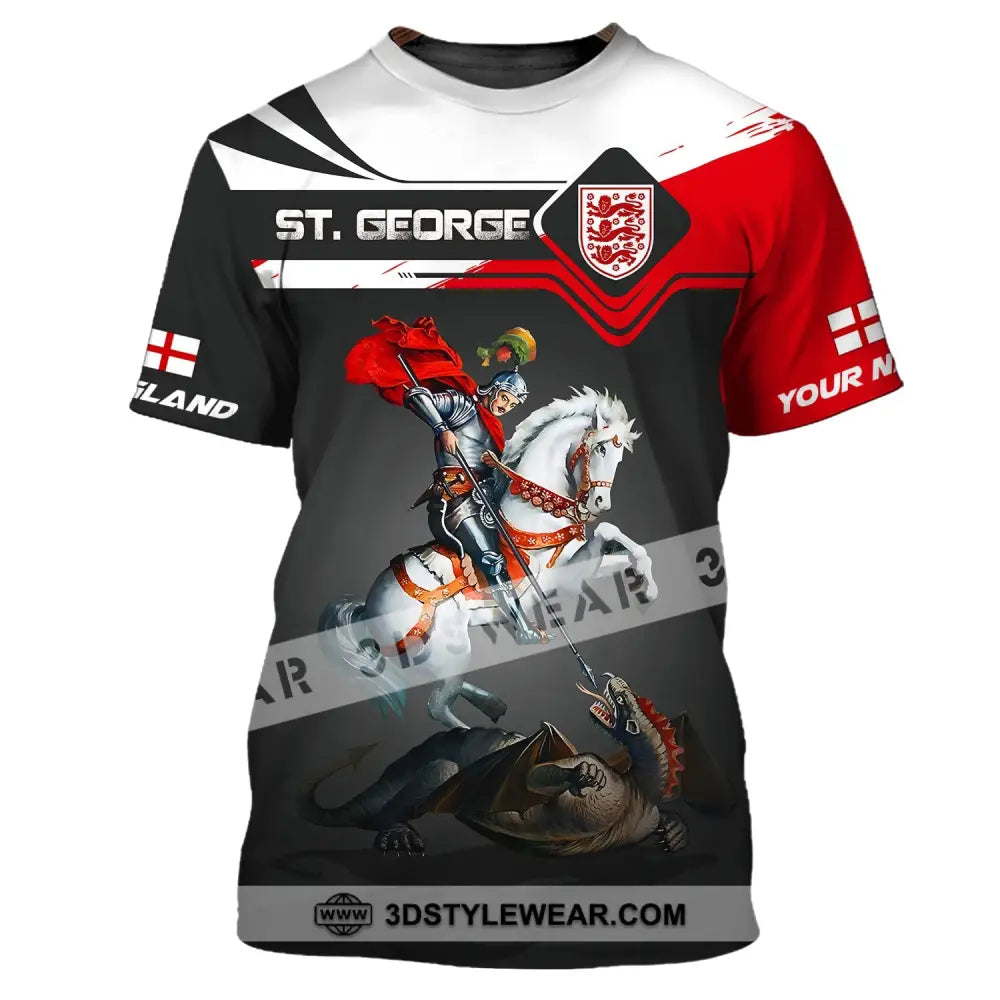 Unisex Shirt - Custom Name 3D England St. George T-Shirt / S T-Shirt